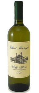 Bottiglia con etichetta di Vino Tai Bianco, Villa di Montruglio.