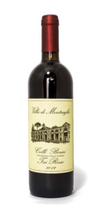 Bottiglia con etichetta di vino Tai Rosso, Villa di Montruglio.