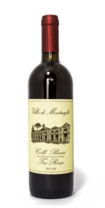Bottiglia con etichetta di vino Tai Rosso, Villa di Montruglio.